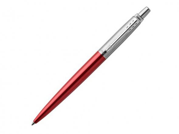 Шариковая ручка Parker Jotter Essential, Kensington Red CT, стержень: M, цвет чернил : blue или blac 