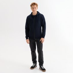 Толстовка на молнии с капюшоном MATEO темно-синяя, размер XXL