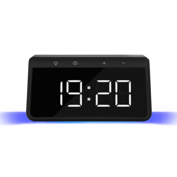 Зарядная станция с часами 15W Flame, черная 