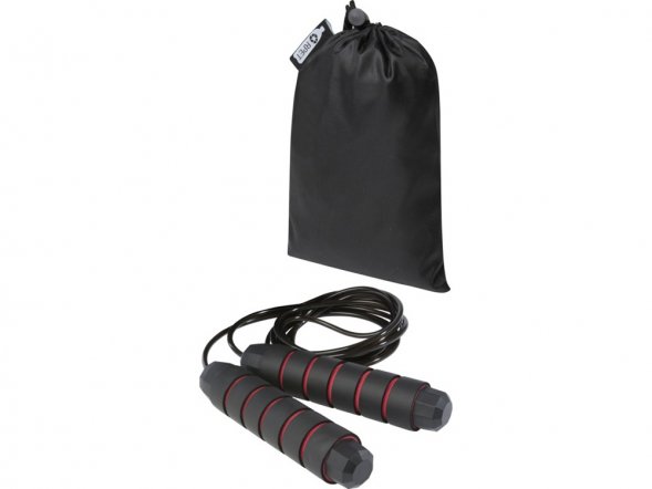 Austin, скакалка с мягкими ручками в чехле из переработанного PET-материала, красный 