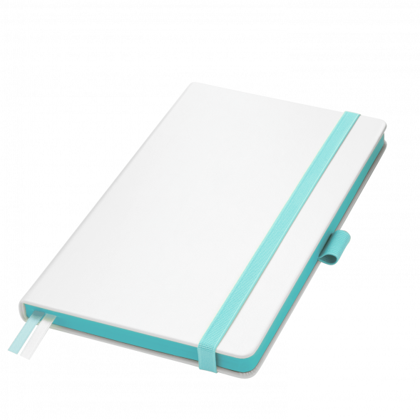 Ежедневник Arctic недатированный, белый/бирюзовый 