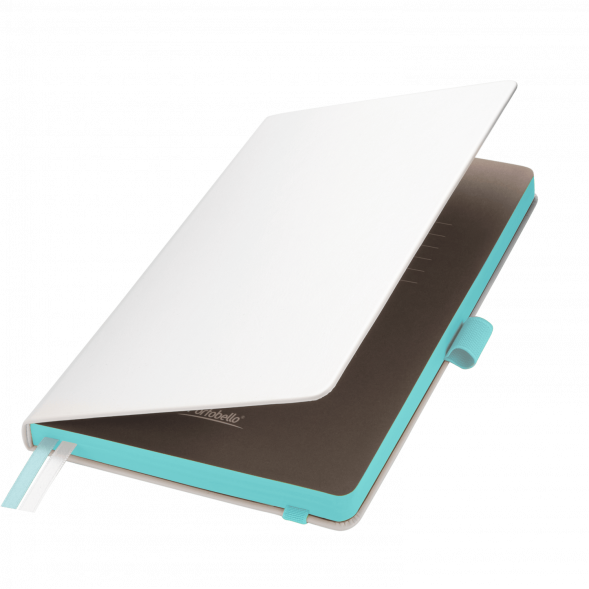 Ежедневник Arctic недатированный, белый/бирюзовый 