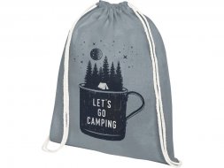 Рюкзак со шнурком Tenes из хлопка плотностью 140 г/м2, серый