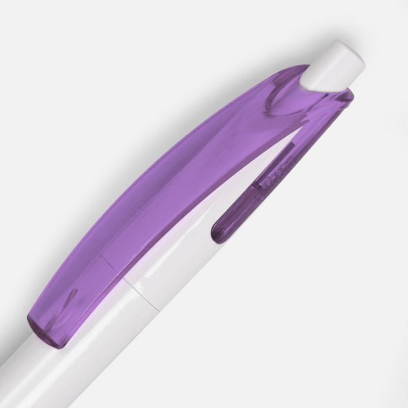 Ручка шариковая Bento, белая с фиолетовым 