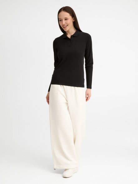 Рубашка поло женская с длинным рукавом Perfect LSL Women, черная 