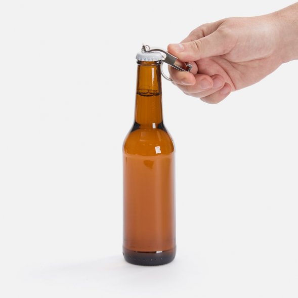 Брелок-подставка с открывалкой Virke, серебристый 