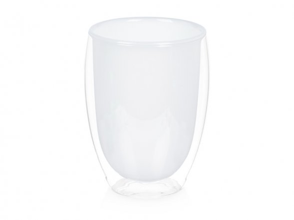 Стакан с двойными стенками, белый внутри 