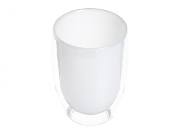Стакан с двойными стенками, белый внутри 