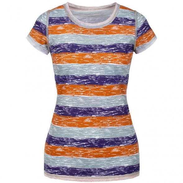 Футболка женская «Амазонка» двусторонняя, оранжевая с фиолетовым 