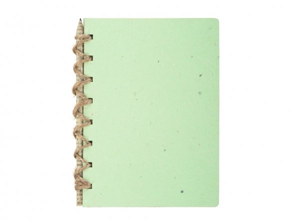 Живой блокнот с семенами цветов, зеленое яблоко 