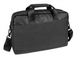 Портфель мужской BUGATTI Universum 15&amp;#039;&amp;#039;, графитовый, полиэстер меланж/тарпаулин, 38х7х27 см, 7 л