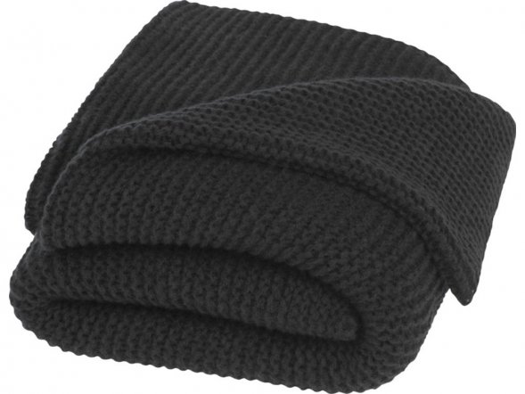 Вязанное одеяло Suzy 150 x 120 см из полиэстера, сплошной черный 