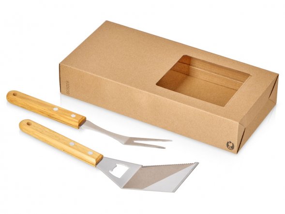 Набор BBQ Grill Master из двух приборов с деревянными ручками 