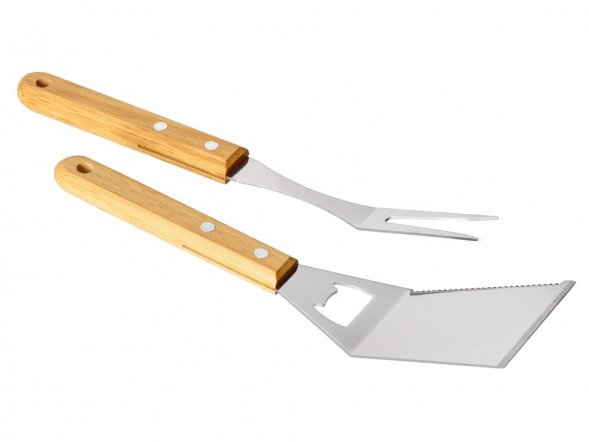 Набор BBQ Grill Master из двух приборов с деревянными ручками 