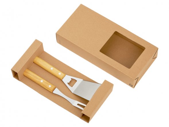 Набор BBQ Grill Master из двух приборов с деревянными ручками 