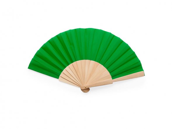 Веер CALESA с деревянными вставками и тканью из полиэстера, папоротник 