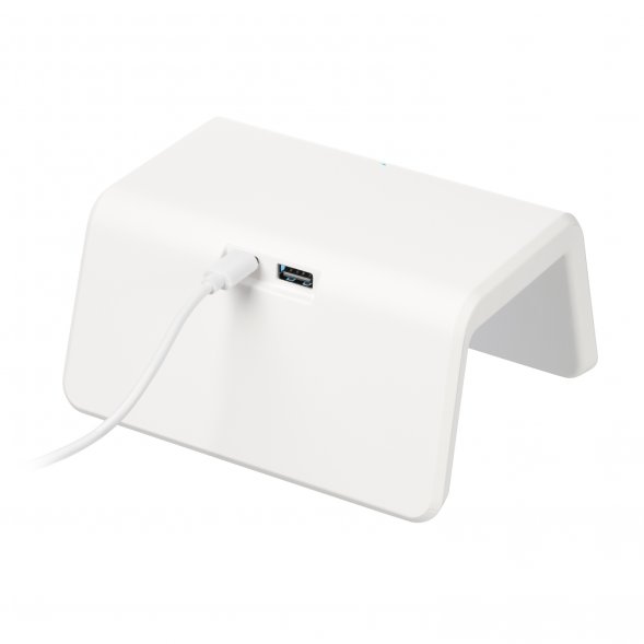 Зарядная станция с часами 15W Flame, белая 