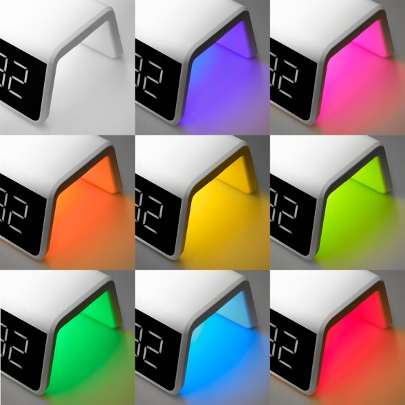 Зарядная станция с часами 15W Flame, белая 