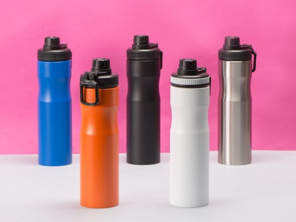 Бутылка для воды Supply Waterline, нерж сталь, 850 мл, синий/черный 