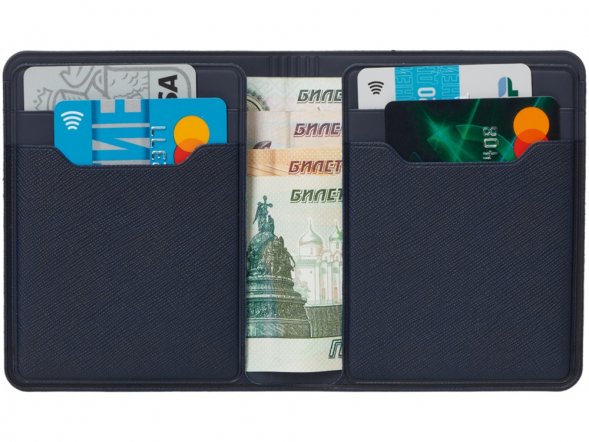 Картхолдер с отделением для бумажных денег Favor, темно-синий 