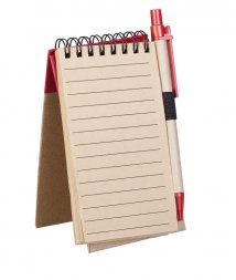 Блокнот на кольцах Eco Note с ручкой, красный