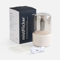 Увлажнитель-ароматизатор с подсветкой mistFlicker, молочно-белый