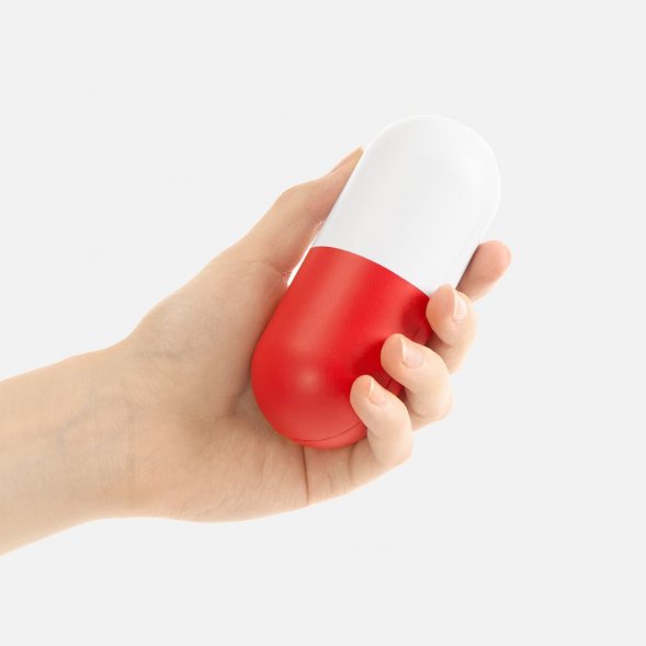 Сквиши-антистресс «Пилюля», белый с красным 