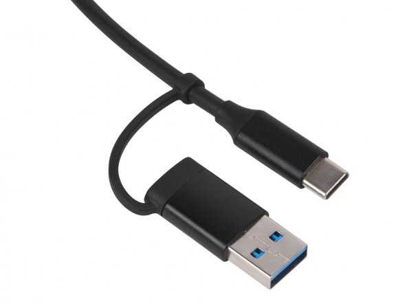 USB-хаб Link с коннектором 2-в-1 USB-C и USB-A, 2.0/3.0, черный 