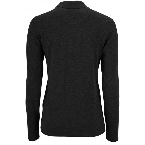 Рубашка поло женская с длинным рукавом Perfect LSL Women, черный меланж 