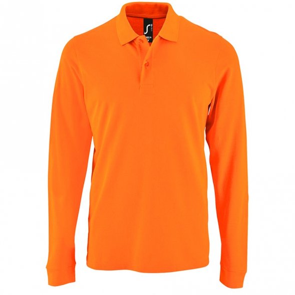 Рубашка поло мужская с длинным рукавом Perfect LSL Men, оранжевая 