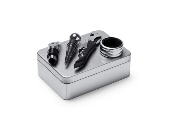 Винный набор MALBEC с аксессуарами из нержавеющей стали, серебристый 