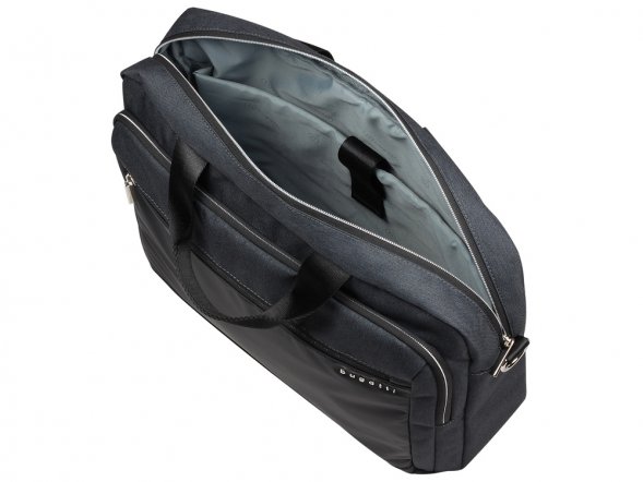 Портфель мужской BUGATTI Sera, антрацитовый, полиэстер, 40х11х34 см 