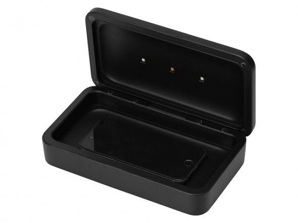 УФ-стерилизатор c функцией беспроводной зарядки Sector, Evolt, черный 