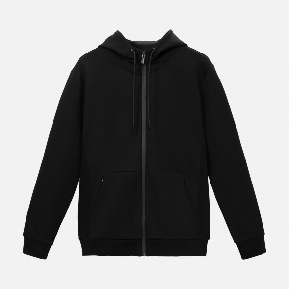 Толстовка на молнии с капюшоном MATEO черная, размер S 