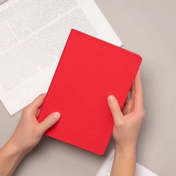 Ежедневник Spark недатированный, красный (с упаковкой, со стикерами) 