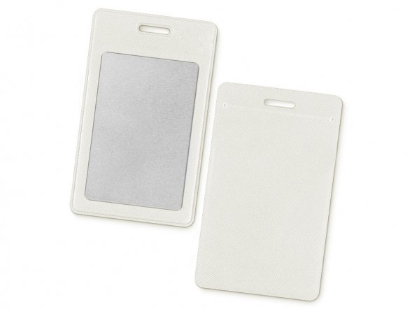 Вертикальный карман из экокожи для карты Favor, белый 