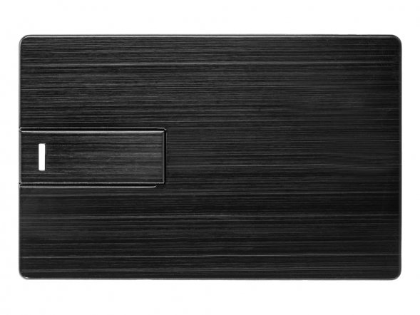 Флеш-карта USB 2.0 16 Gb в виде металлической карты Card Metal, черный 