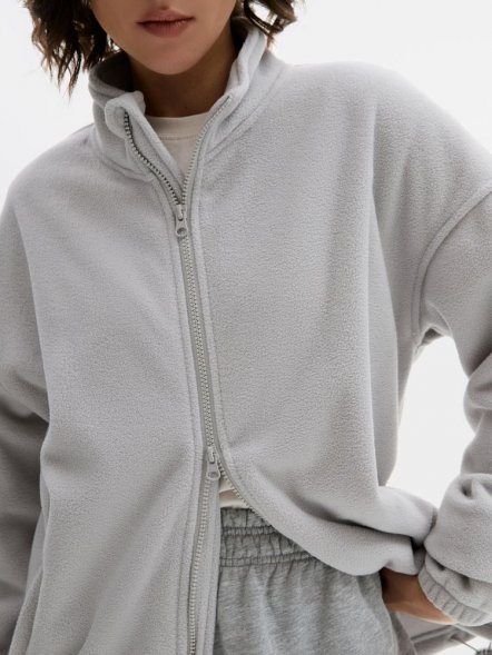 Куртка флисовая унисекс Nebo, светло-серая 