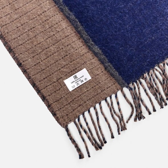 Плед Devika, синий с бежевым 