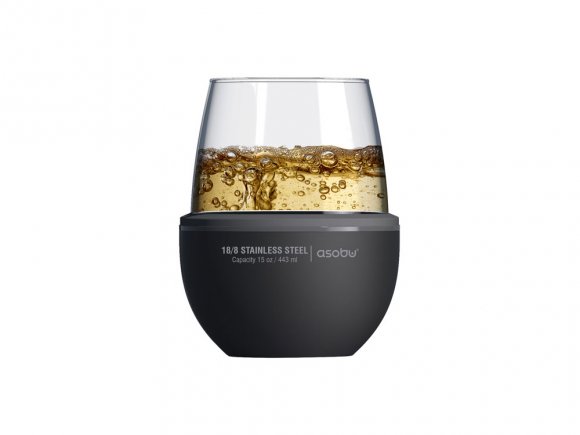 Тумблер для вина WINE KUZIE, черный (P) 