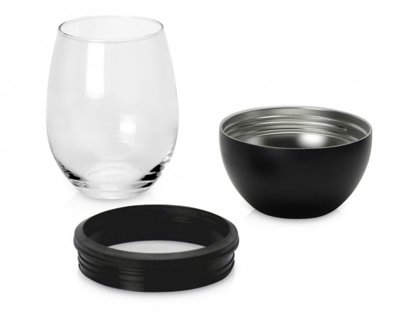 Тумблер для вина WINE KUZIE, черный (P) 