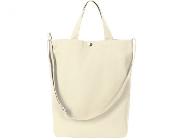 Сумка Helfer из хлопка на кнопке с регулирующейся лямкой, натуральный 