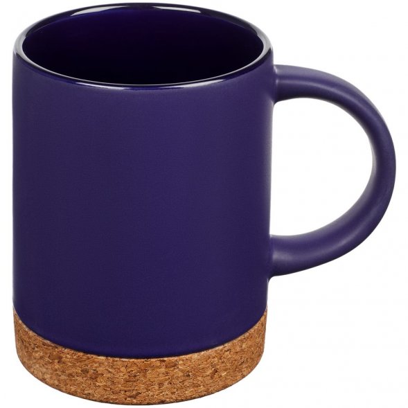 Кружка с пробковой подставкой Corky, синяя 