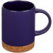 Кружка с пробковой подставкой Corky, синяя 
