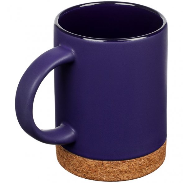 Кружка с пробковой подставкой Corky, синяя 