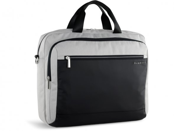 Портфель мужской BUGATTI Sera, светло-серый, полиэстер, 40х11х34 см, 15 л 