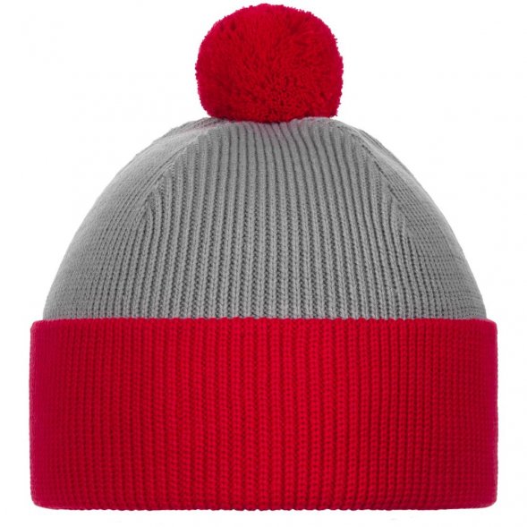 Шапка Snappy, светло-серая с красным 