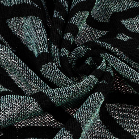 Плед Serpentica, черный с люрексом 
