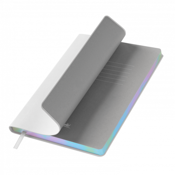 Ежедневник Galaxy недатированный, гибкая обложка, срез голограф. фольга, белый 