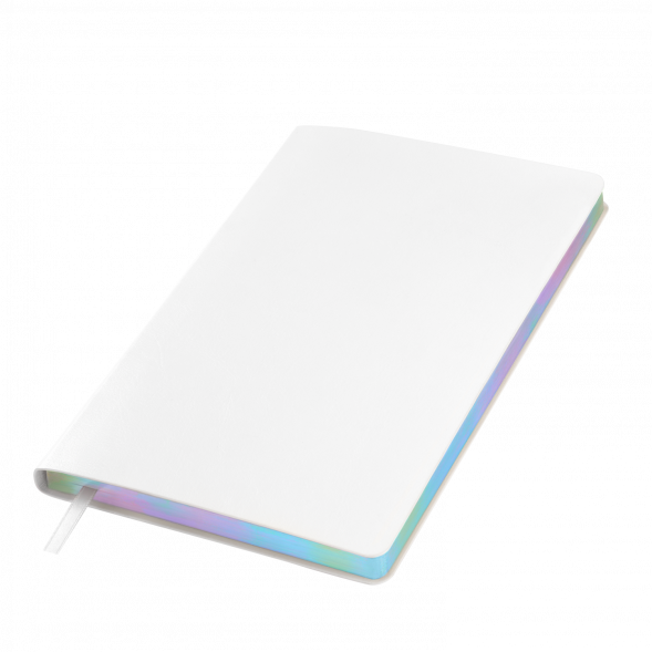 Ежедневник Galaxy недатированный, гибкая обложка, срез голограф. фольга, белый 